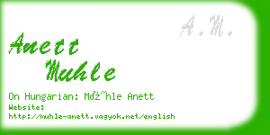 anett muhle business card